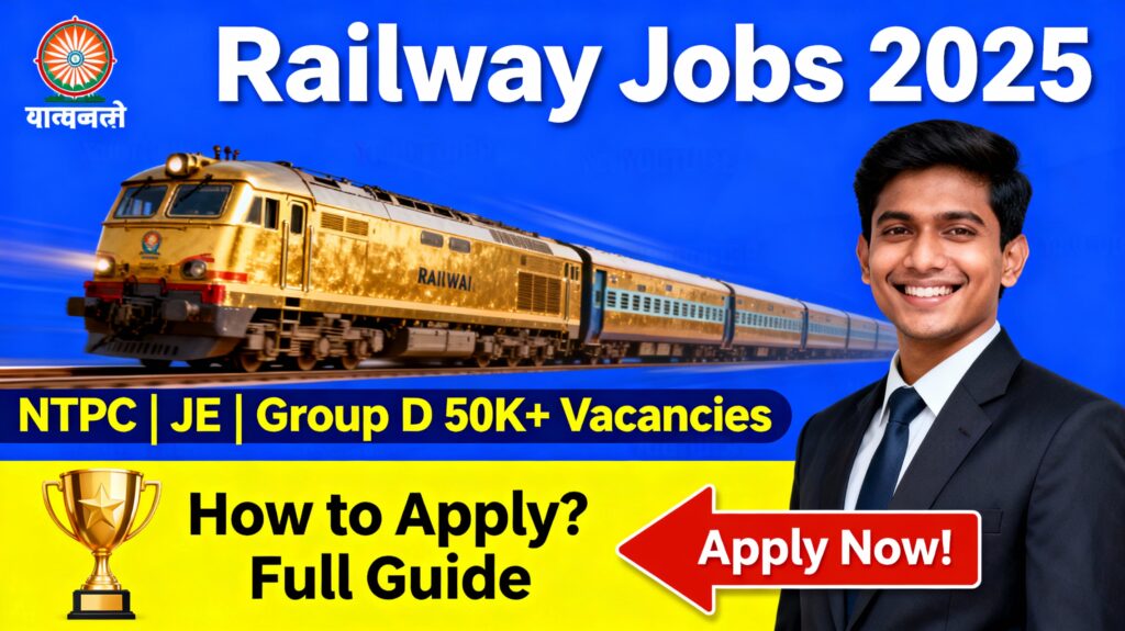 भारतीय रेलवे भर्ती RRB NTPC, JE, Group D 2025-26